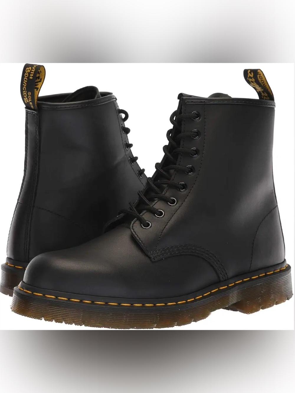 NEW IN BOX Dr. Martens 1460 Smooth Black Leather Boots, Men’s US 8/Women’s 9